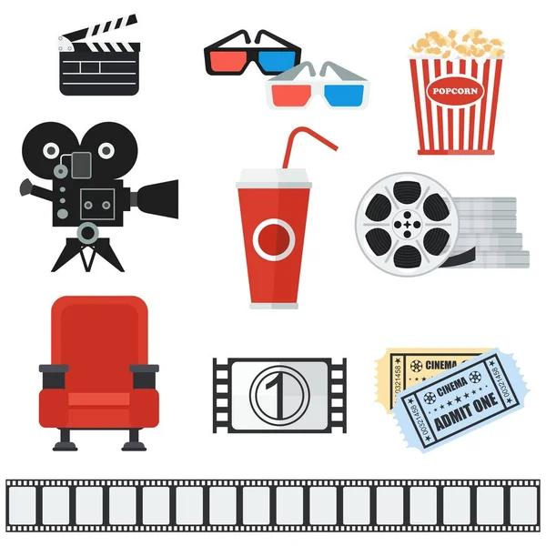 Conjunto de ícones de cinema — Vetor de Stock