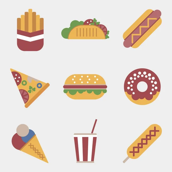 Set van fastfood — Stockvector