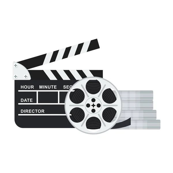 Clapperboard y película babina — Archivo Imágenes Vectoriales