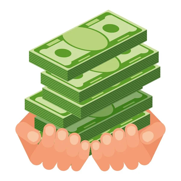 Hand met stapel ofmoney — Stockvector