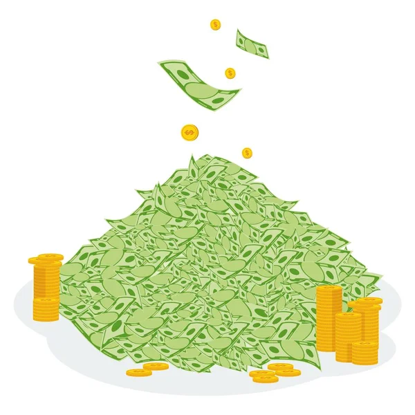 Pile of money coin — Stock Vector
