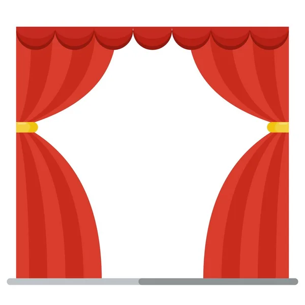 Red theater curtain — Stock Vector