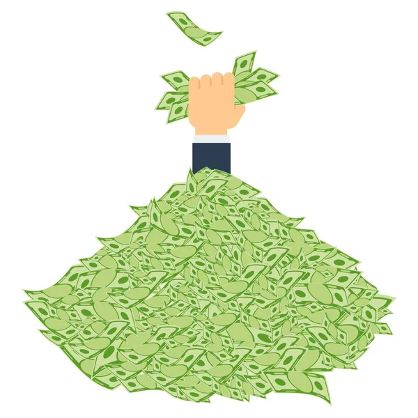 Pile of money hand — Stock Vector