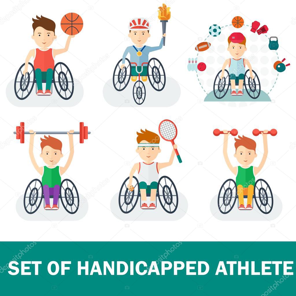 set of handicapped athlete