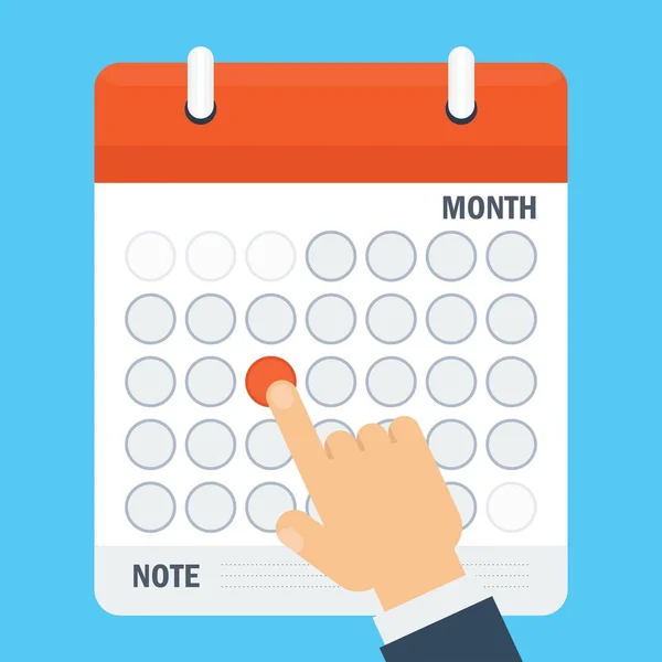 Belangrijke datum in de kalender — Stockvector