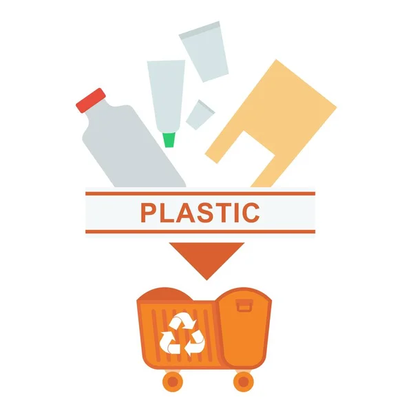 Plástico de basura clasificado — Vector de stock