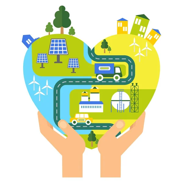 Concepto Eco corazón — Archivo Imágenes Vectoriales