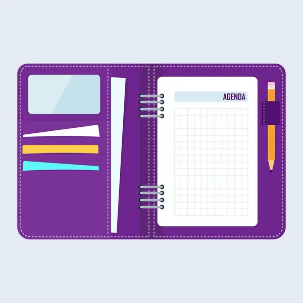 Agenda cuaderno de negocios — Vector de stock