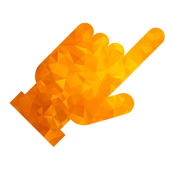 Mão ícone dourado polígono — Vetor de Stock