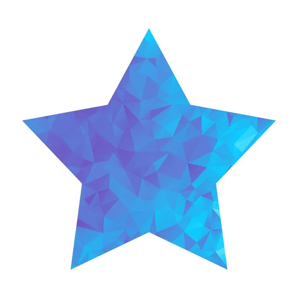 Lage poly blauwe ster — Stockvector