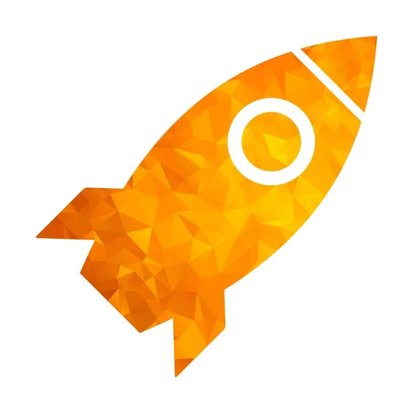 Cohete icono de oro polígono — Vector de stock