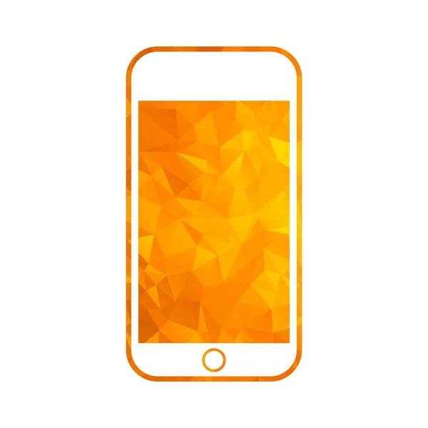 Polygon golden icon phone — Stock Vector