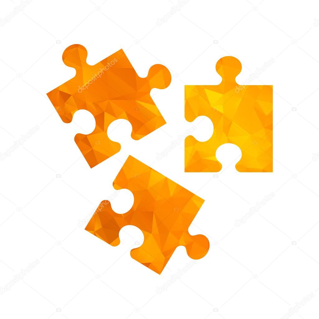 polygon golden icon puzzle