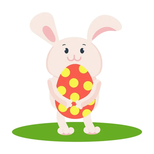 Conejito de Pascua con huevo — Vector de stock