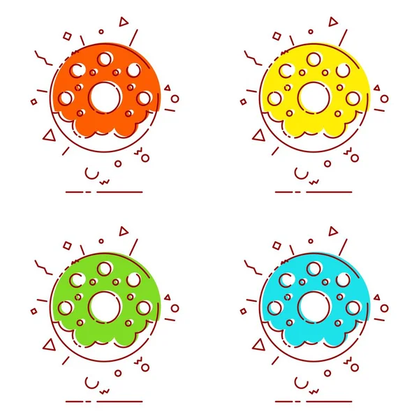 组的颜色甜甜圈 — 图库矢量图片