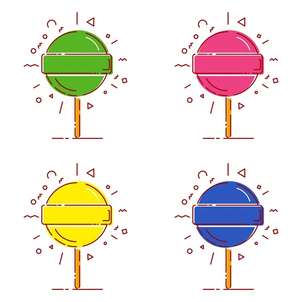 颜色集圆糖果 — 图库矢量图片