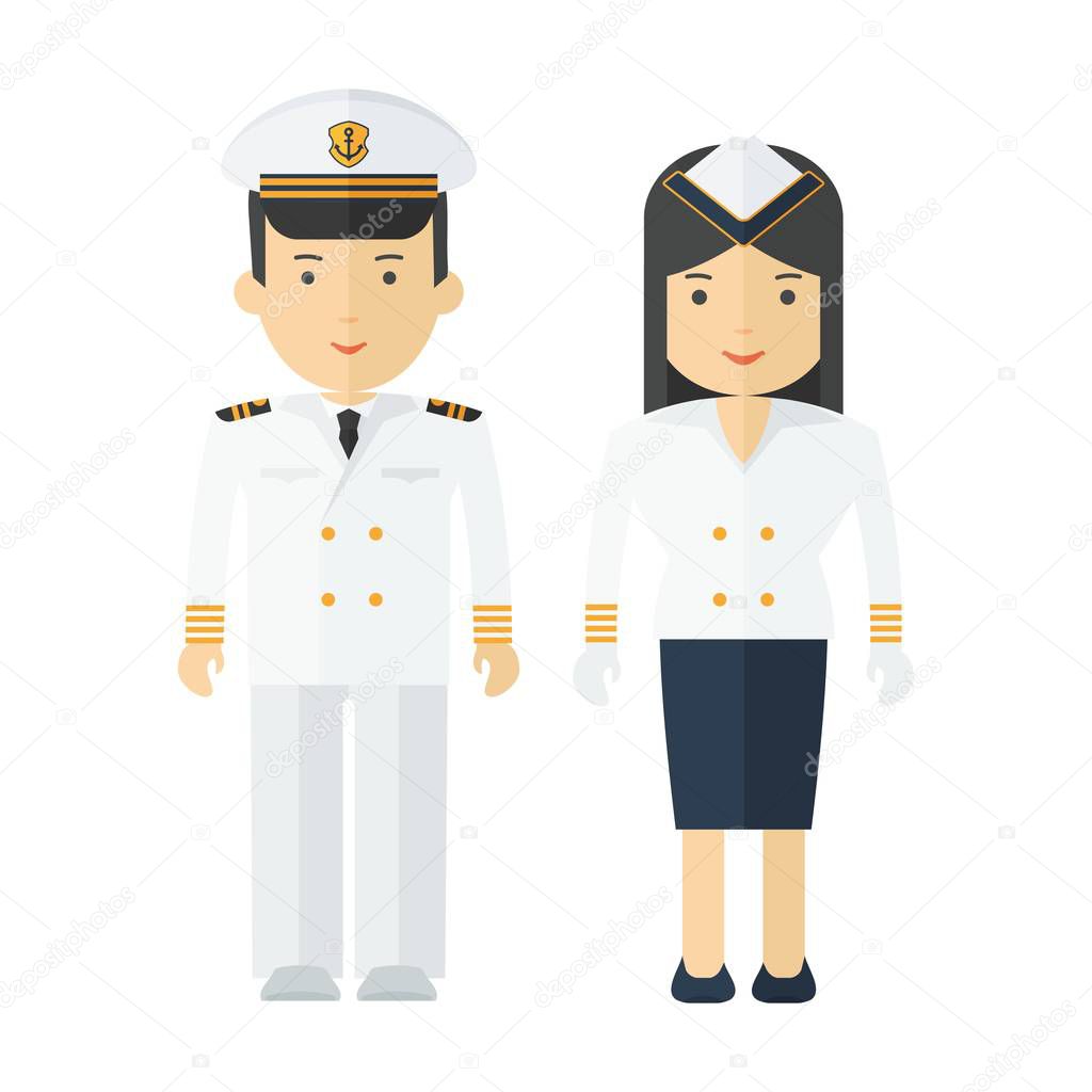 professions captain and stewardess