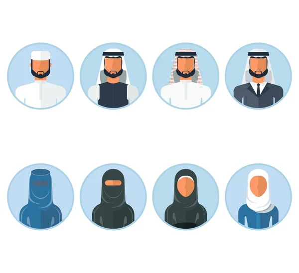 Set of arabian people icon — Stock Vector