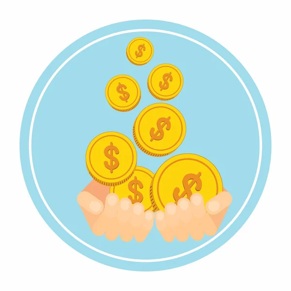 Payment hands with coin — Stock Vector