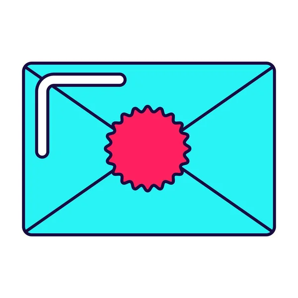 Heldere envelop pictogram — Stockvector