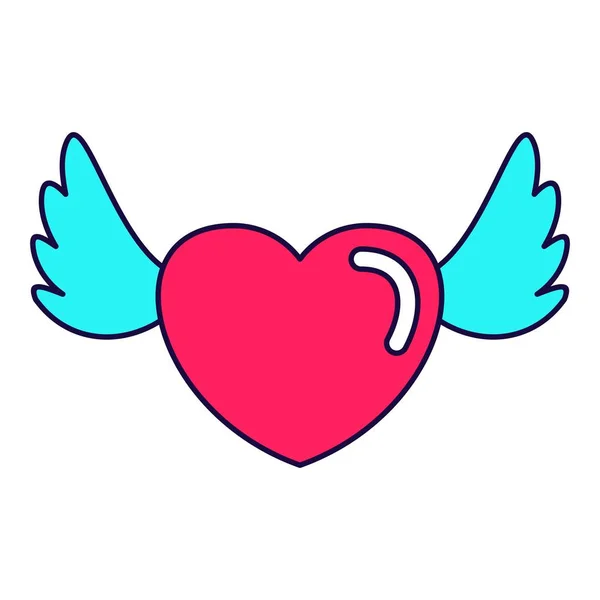 Kalp aşk kanatları — Stok Vektör