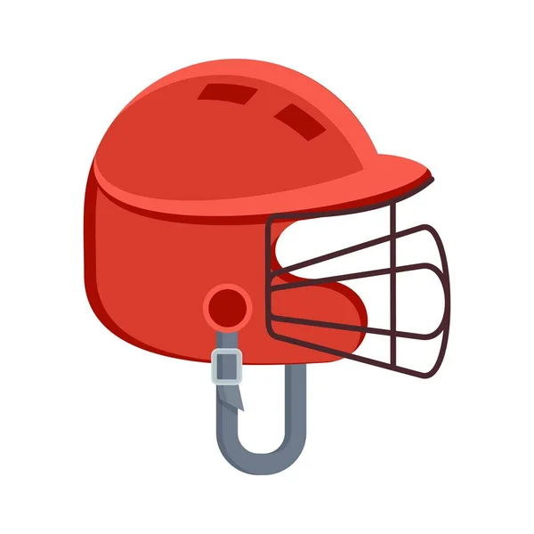 Casco de béisbol protector rojo — Vector de stock