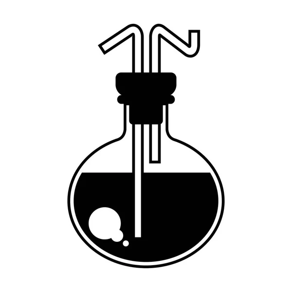 Fekete kémiai lombik ikon — Stock Vector