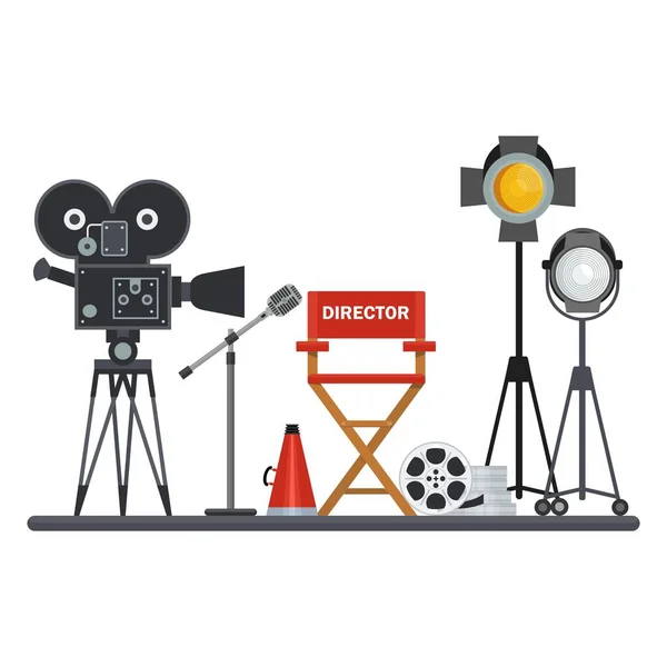 Filme set diretor cadeira — Vetor de Stock