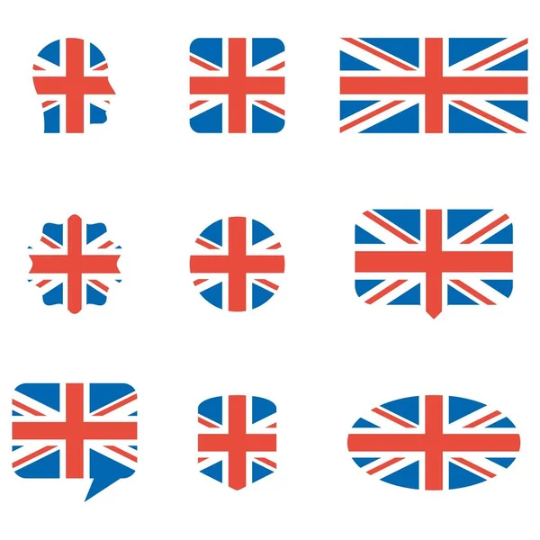 Iconos de bandera inglesa — Vector de stock