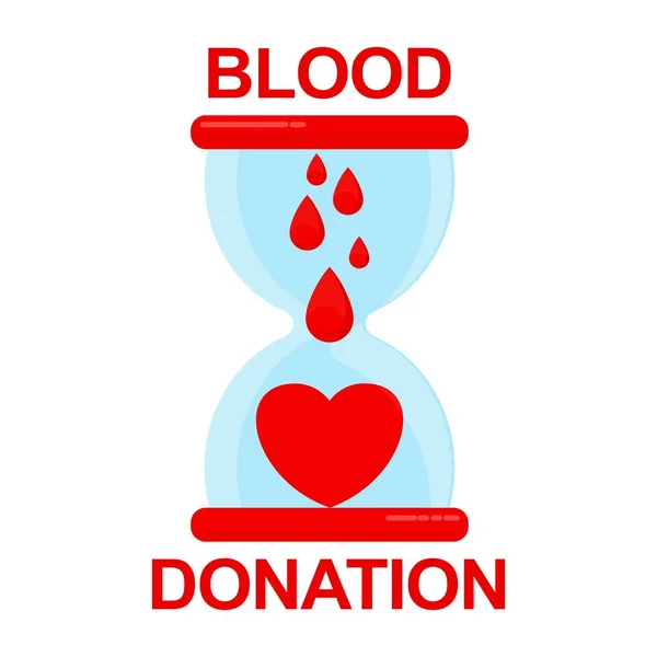 Darovat krev přesýpací hodiny — Stockový vektor