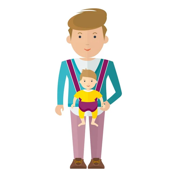 Pai e bebê menino — Vetor de Stock
