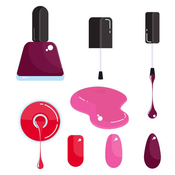 set of nail polish objects