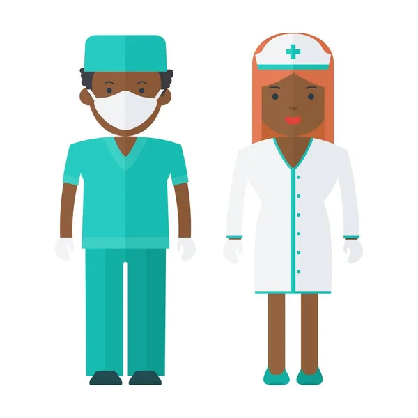Czarnych ludzi pielęgniarek — Wektor stockowy