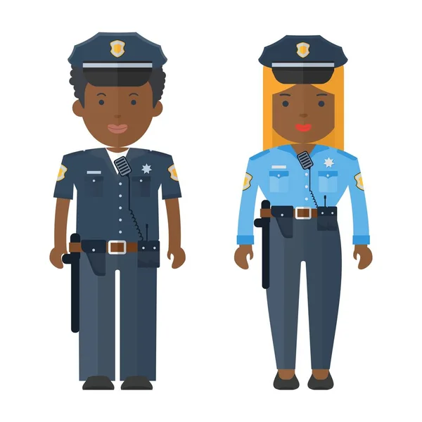 Zwarte mensen politie — Stockvector