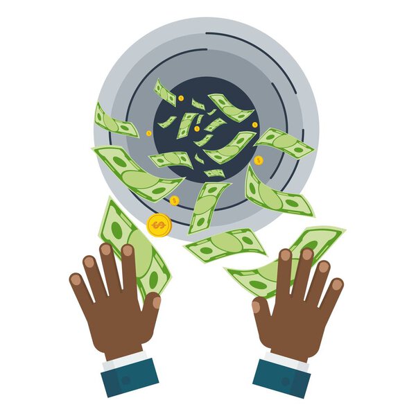 black hand with money