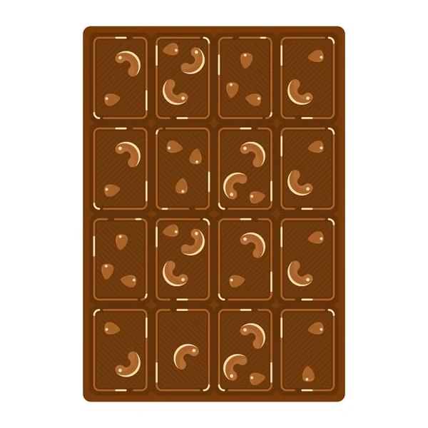 Chocolate with nuts — Stock Vector