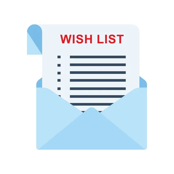 De lijst van de wens van de envelop — Stockvector
