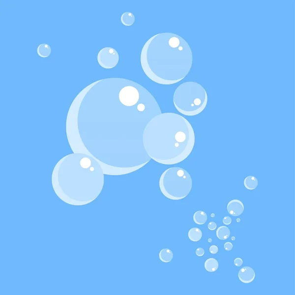 Soap bubbles on blue — Stock Vector