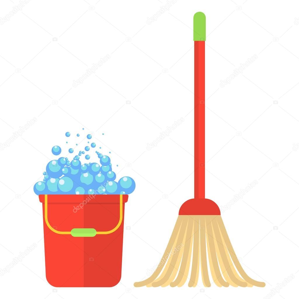 clean bucket mop foam