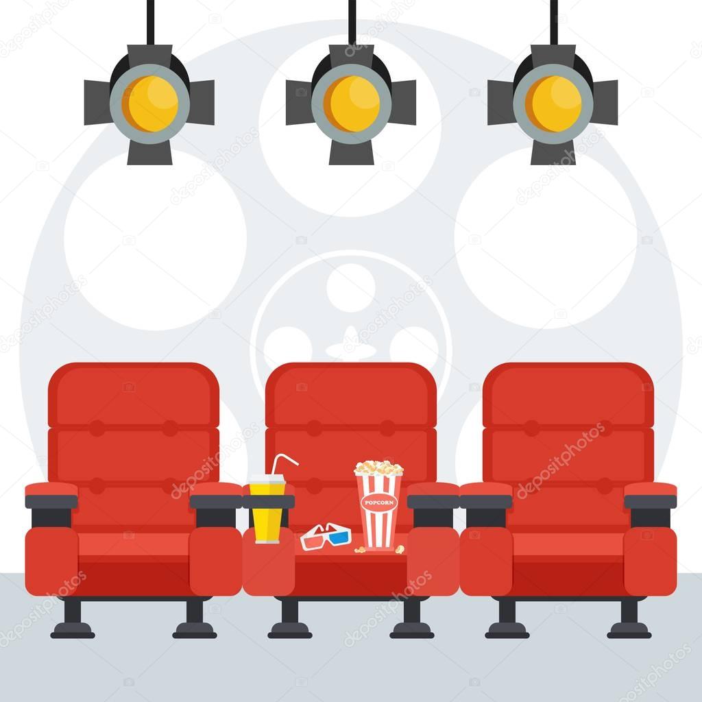 red cinema chairs poster