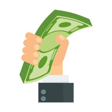 Kağıt dolar tutan el