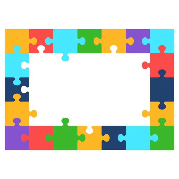 Cornice puzzle di colore — Vettoriale Stock