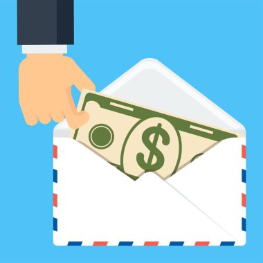 el tutmak banknot zarfın içinde