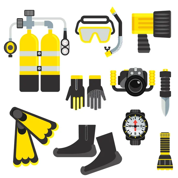 Scuba diving equipment — Stock Vector
