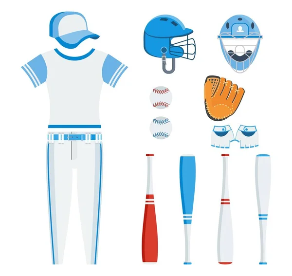 Conjunto de beisebol eqipment —  Vetores de Stock