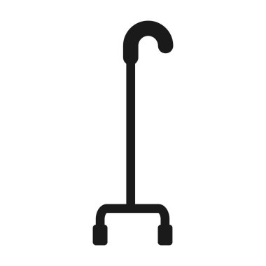 Walker kamışı siyah simgesi