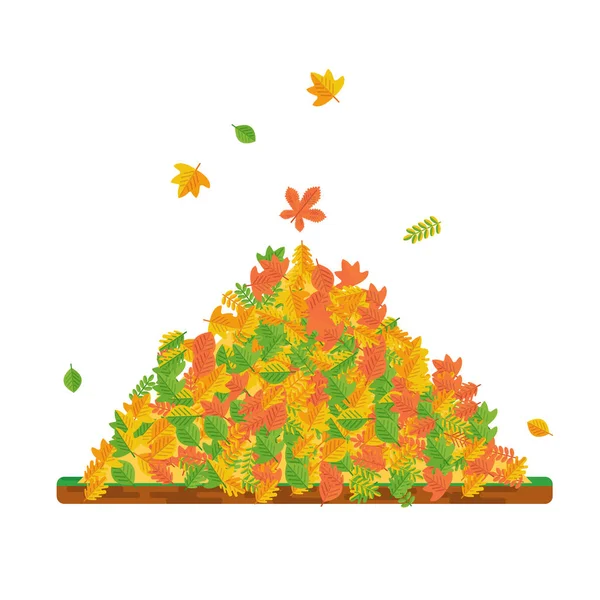 Pile de feuilles tombées — Image vectorielle