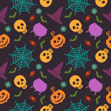 Dikişsiz desen Cadılar Bayramı Menekşe