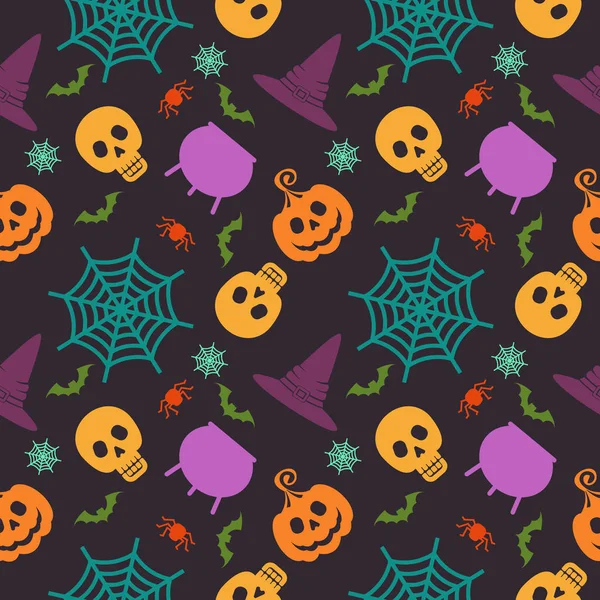 Motif sans couture Halloween violet — Image vectorielle