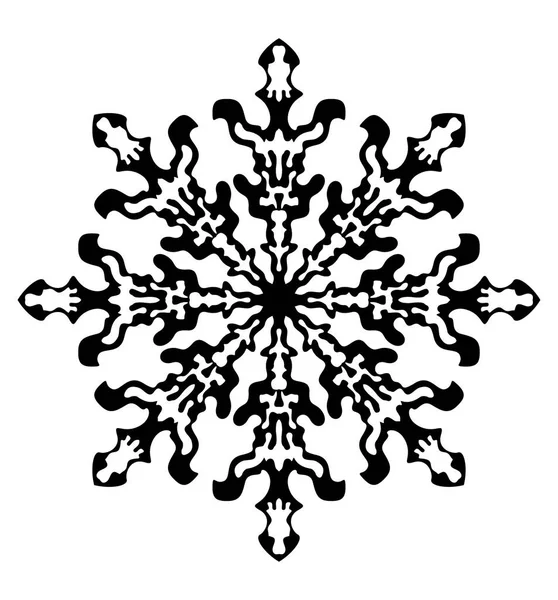Icona fiocco di neve nero — Vettoriale Stock